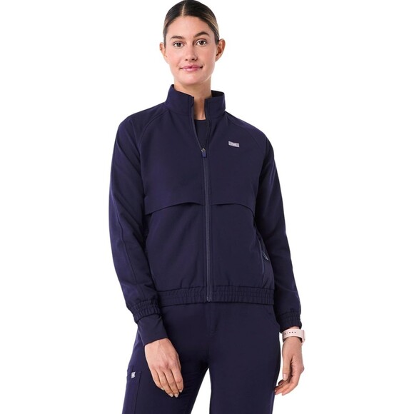 Figs Sydney Scrub Jacket Womens Navy Performance Full Zip Medical XS $98 - Picture 1 of 11